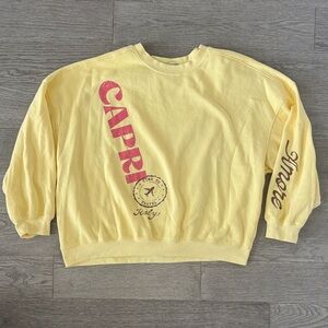 🌼VINYL ICONS🌼 Capri Yellow Graphic Sweatshirt, Size XL